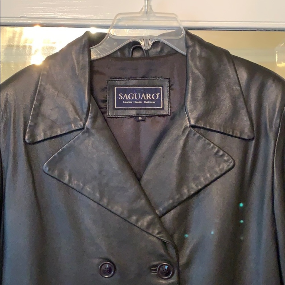 SAGUARO Vintage leather long jacket